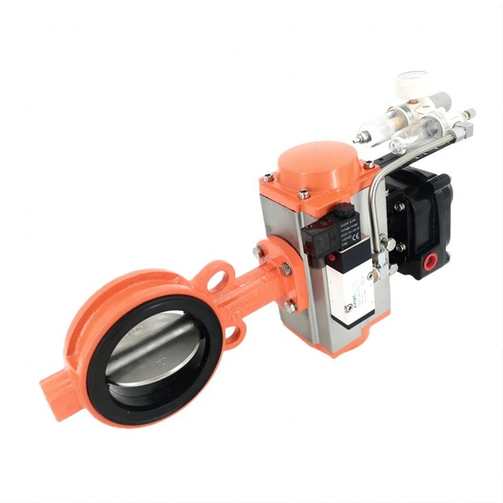 Soft Back Single Acting Pneumatic Clamp Butterfly Valve